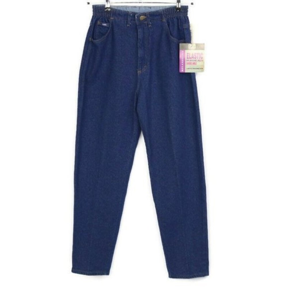 Vintage Lee Elastic Riders Mom‎ Jeans Relaxed Tapered Ankle 12 Petite 12P